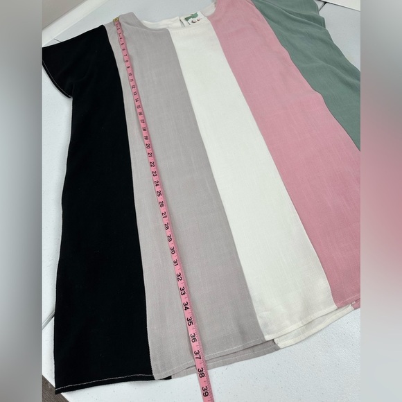 NWT Entro Color Block Linen Blend Tunic Shift Dress - Picture 7 of 11